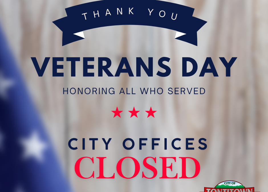 City offices will be closed November 11th, 2025